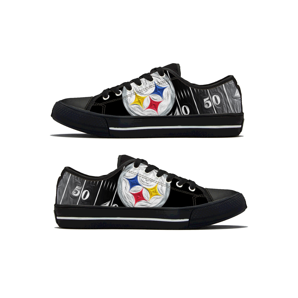 Women's Pittsburgh Steelers Low Top Canvas Sneakers 002